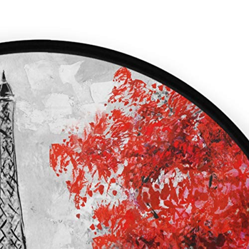 Round Area Rug 3Ft - Paris European City Landscape Eiffel Tower Round Carpet Washable Floor Mats For Kitchen Bedroom Living Room #TOP4