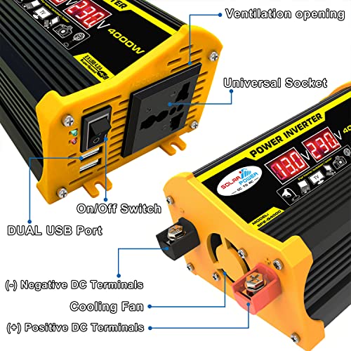 BHCASE 4000W Inversor de onda senoidal modificado Alta freqüência Potência de pico Watt Potência Inv