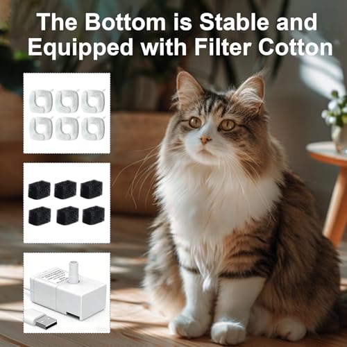 Bomba para fuente de agua para gato con filtro y luz LED miniatura 7