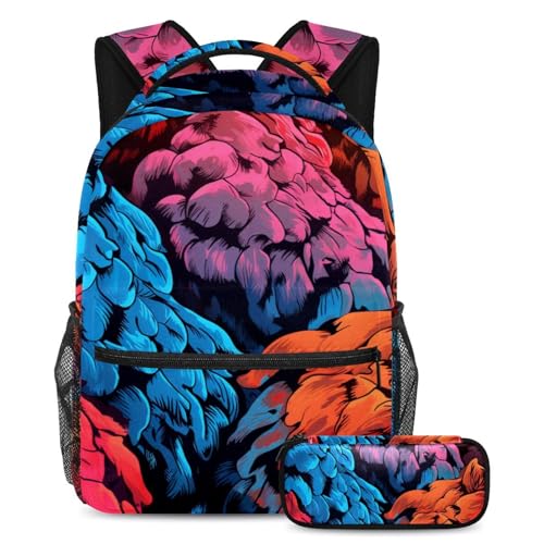 Sac à dos polyvalent 2 pièces Pop Art 106 coloré en taille Large pour la rentrée