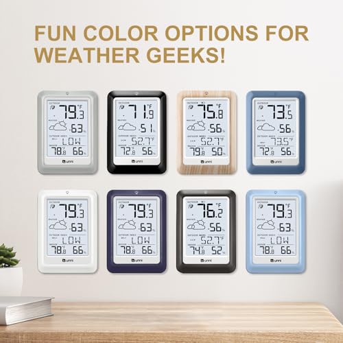 Indoor Outdoor Thermometer Wireless Weather Station, Temperature Humidity Monitor Battery Powered Inside Outside Thermometers with 330ft Range Remote Sensor and Backlight Display（WH01） - Thumbnail 7