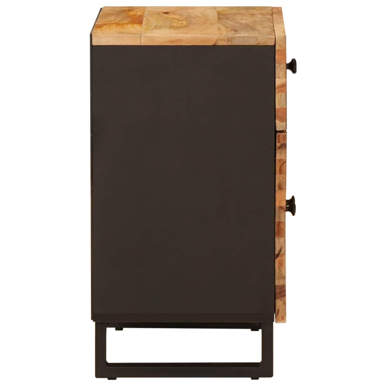 Mesita de noche de madera maciza mango marrón 50 x 33 x 60 cm