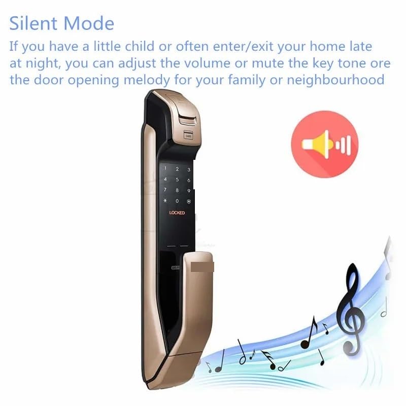 DKSNAJ Compatibile per Samsung SHP-DP728 Smart Home Door Lock Versione Inglese Serrature per Impronte digitali Cerradura Inteligente Fechadura Digital (Colore : Gold Pull) Wisdom