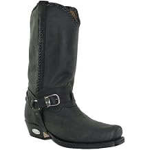 Loblan Boots 548 Original Classic Square Toe Black Leather Biker Bike Cowboy Western