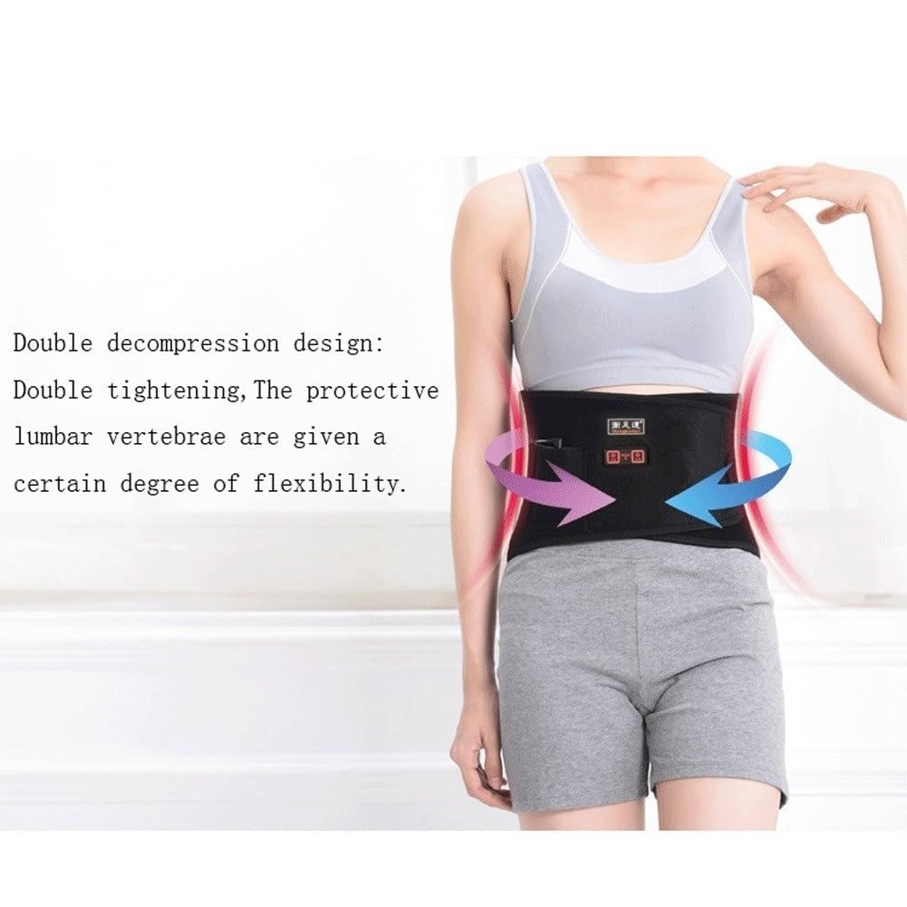 Lumber Brace Belt Calentamiento Eléctrico Vibración Masaje Soporte Lumbar For Mujeres Y Hombres Ciática, Hernia De Disco Dolor Alivio Longitud 110 Cm