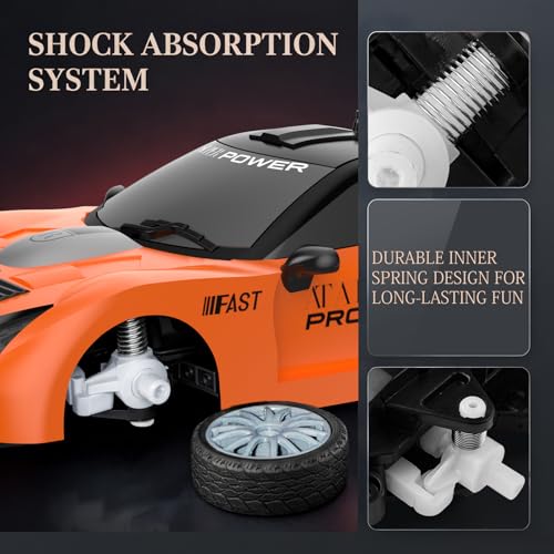 Image of Remote Control Car RC Drift Car 2.4GHz 1:24 Scale 4WD 15KM /H High Speed Model Vehicle with LED Lights Drifting Tire Racing Sport Toy Car for Adults Boys Girls Kids Gift
