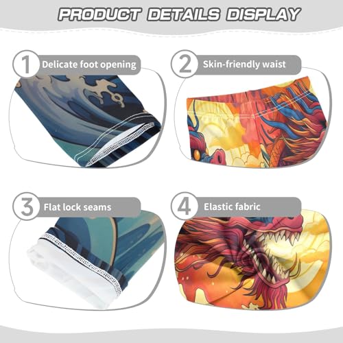 Toddler Girls Leggings Printed Yoga Pants Leggings Dragon and Sunrise for Kids3