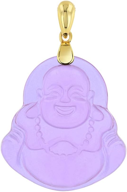 Men Women Laughing Buddha Purple Jade Pendant Necklace Rope Chain Genuine Certified Grade A Jadeite Jade Hand Crafted, Jade Neckalce, 14k Gold Filled Laughing Jade Buddha necklace, Jade Medallion