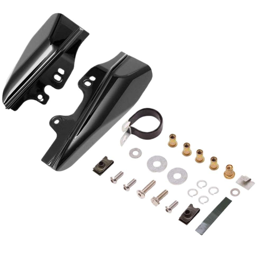Deflector de Aire de Marco Medio para Motocicleta, Motor Debajo del Asiento, Compatible con Touring Street Electra Road King FLHR FLHX FLTR 2001-2008(Black)