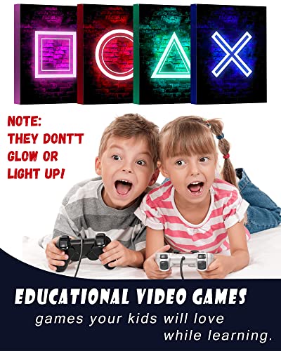 Gamer Room Decor For Boys - Gaming Wall Art - Framed 8"X10" - Printed Neon Gaming Room Decor - Posters For Boys Room - Video Game Decor - Gaming Wall Decor #TOP5