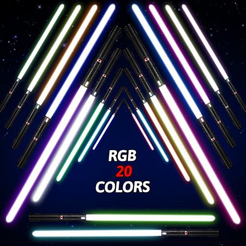 Oomyeh 20230923-S 2Pack Fx Dueling Lightsaber Battle Sounds Metal Hilt Update 20 Colors Changeable 3 Modes 2 In 1 Light Sabers Perfect Christmas Halloween Present thumb #1