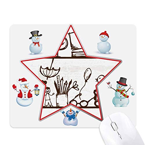 Tapis de souris bibliothèque de Noël et étoiles pour décorer le bureau d'étude
