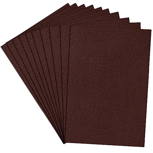Image of Lakeer A4 Felt Sheets 29.7cm X 21cm Set 10 Dark Brown Colour 1mm Thickness for Kids School DIY Crafts Patchwork Embroidery Project.