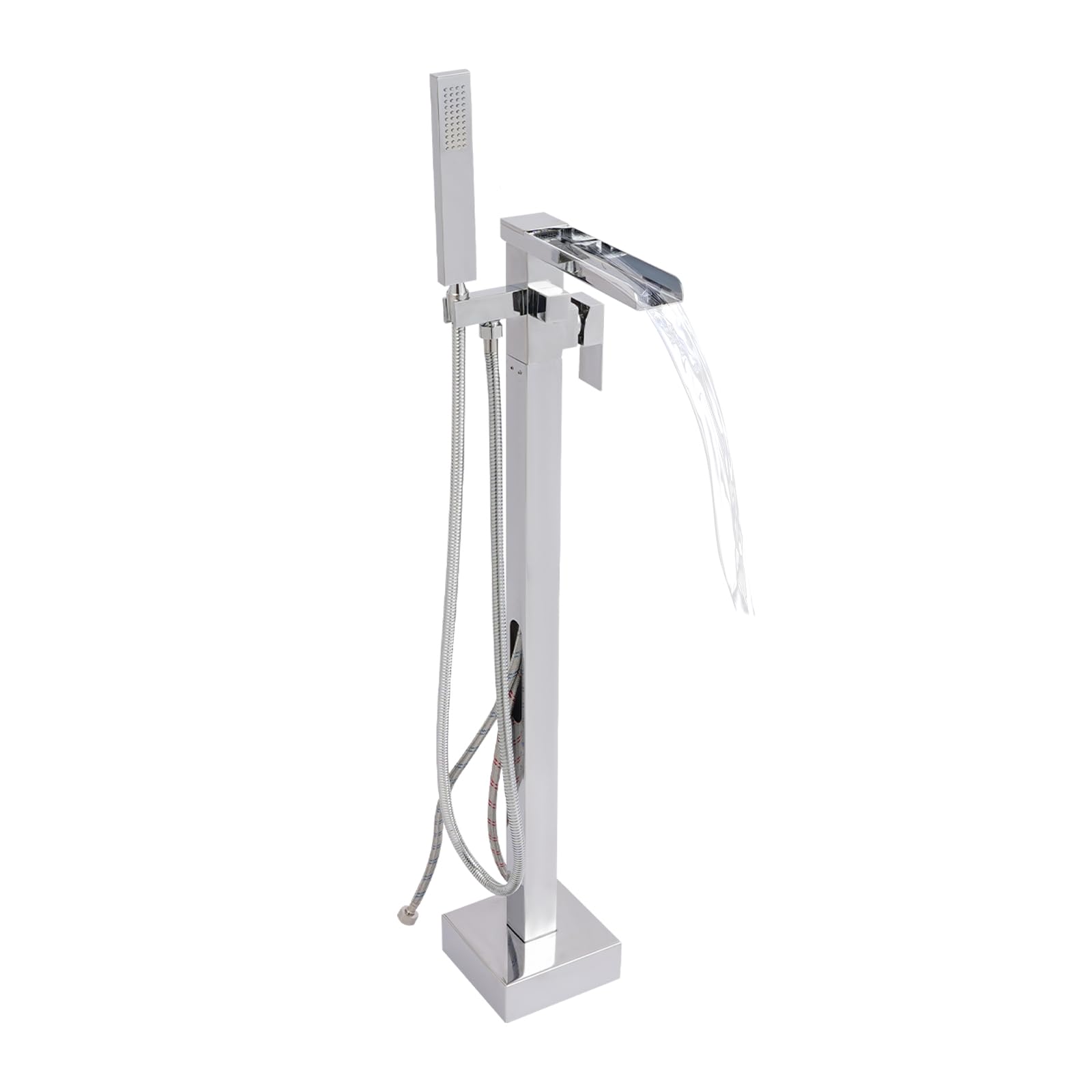 Rubinetto autoportante per vasca da bagno con doccetta, montaggio a pavimento, altezza 88 cm