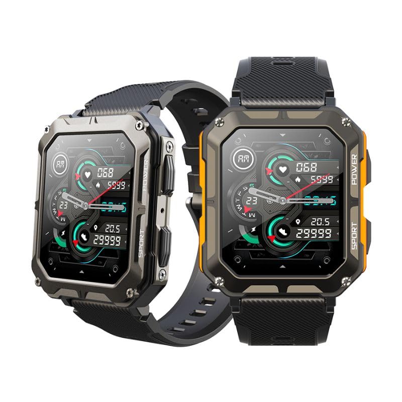 Watchily Militaire MTPRO - Montre Connectée Homme, Militaire, Ultra résistant, SMS, Sport, Santé, Aventure, Autonomie 15 à 50 Jours