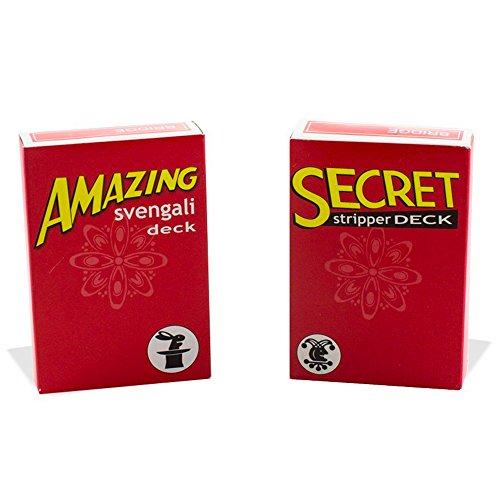 Magic Makers Amazing Svengali and Secret Stripper Deck Kit, Hundreds of Possible Tricks from Beginner to Expert in This Set (Red Svengali and Red Stripper)