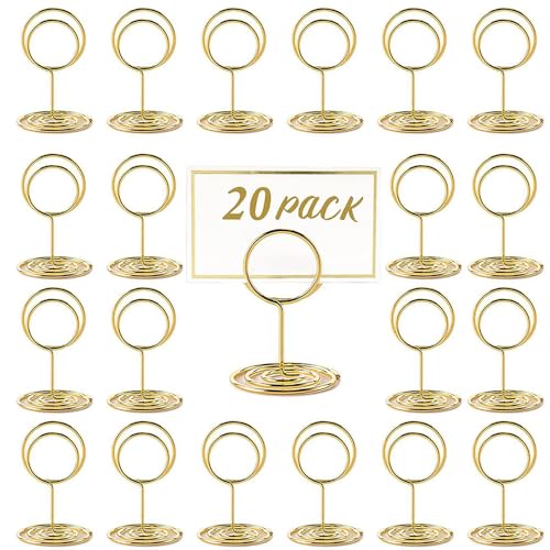 Laveroar Lot De 20 Porte-cartes De Table En Métal Doré