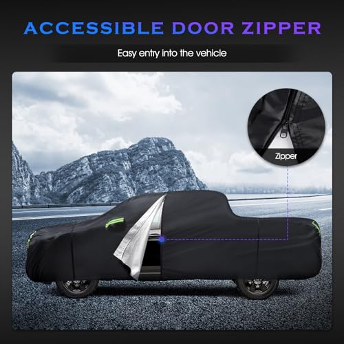Image of Car Cover Custom Fit for Honda Ridgeline 2006-2024,6 Layers Truck Cover Waterproof All Weather for Automobiles,Outdoor Full Exterior Cover,Rain, Sun, Wind Protection,Black
