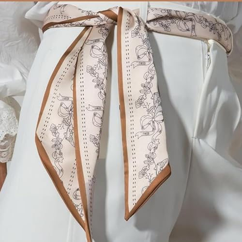 Printed Square Head Scarf, Hair Scarf, Neck Scarf, Bandana | Fashion Accessory for Purses and Handbags 145 * 14cm-1234