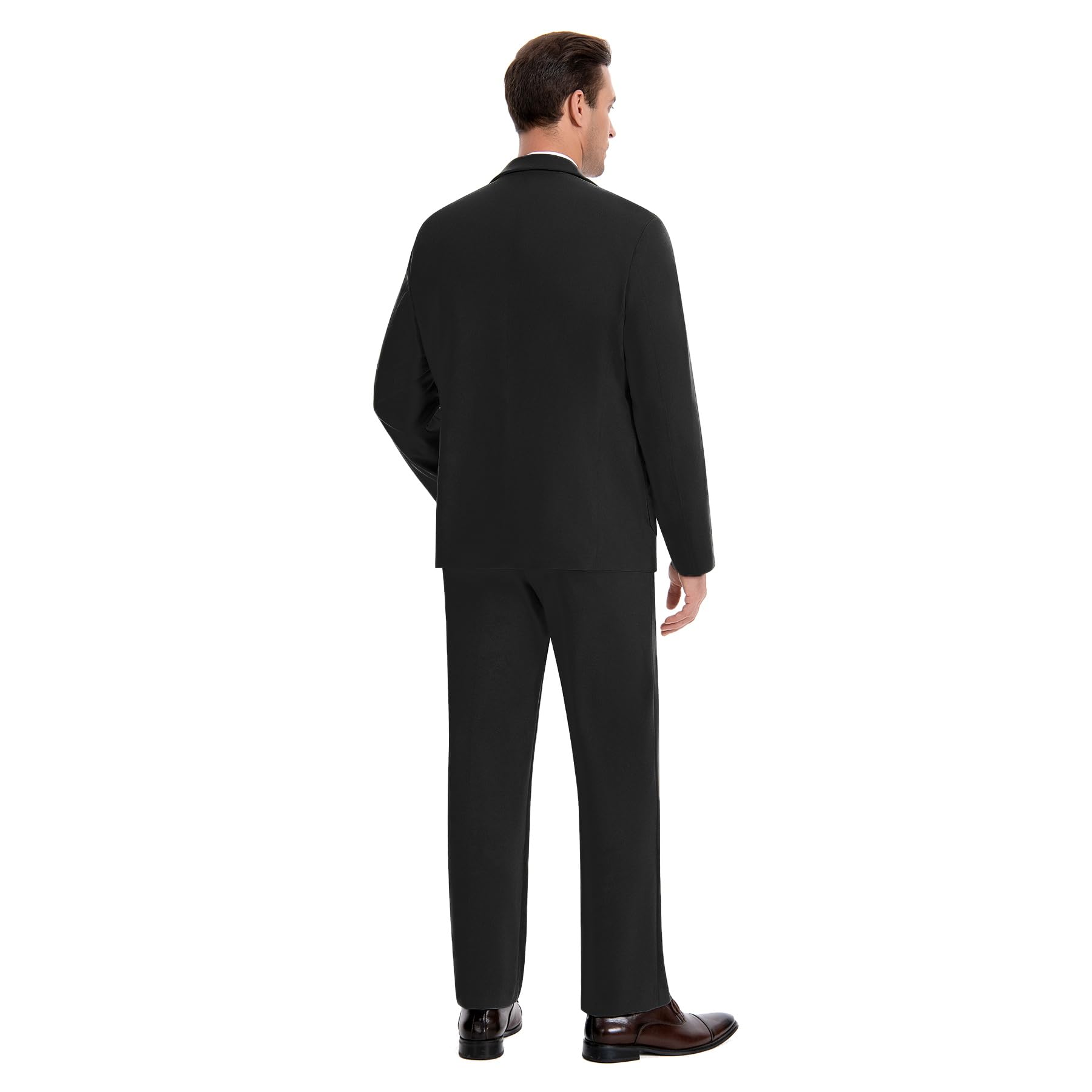 Allthemen Herren Anzug Elastisch 2 Teilig Anzüge Stretch Casual Regular Fit | Hochzeit Business, Sakko Hose, 2 Knopf, Spitzes Revers, Einfarbig, Einreihig, Smoking Set, Modern Fit, Elegant