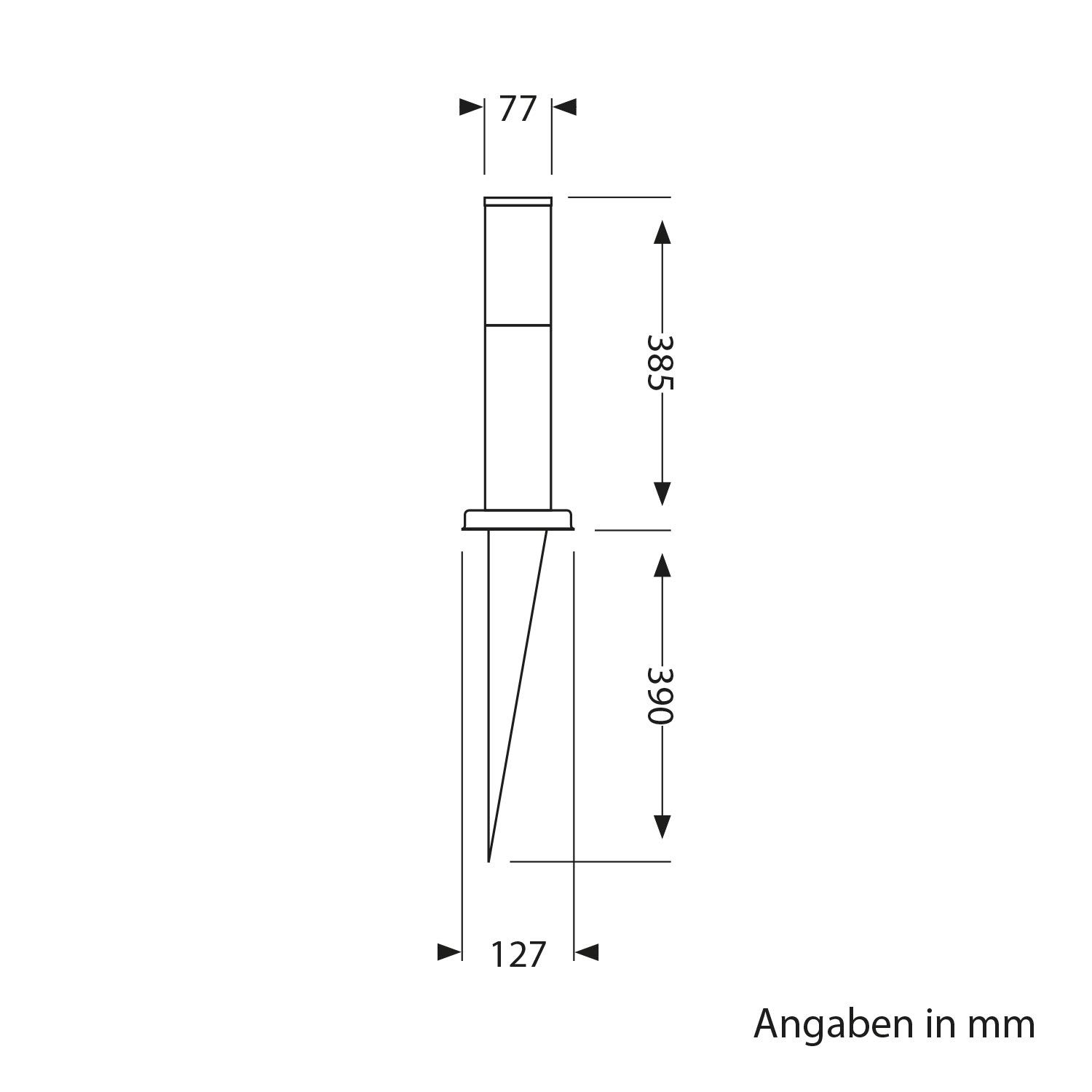 ledscom.de 5 farolas PORU con estaca para exterior, acero inoxidable, redondas, 39 cm, casquillo E27