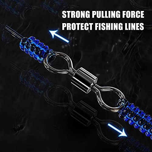 CRAZY SHARK 50pcs Fishing Rolling Swivel, Rolling Barrel Swivel, Fishing Connector, Sea Fishing Rolling Bearing Snap Connector, Fishing Tackle Accessories, Fishing Swivels for Freshwater Sea Fishing - Image 4