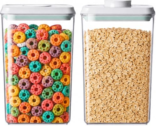 Homflai 2-Pack 2.9 Qt Airtight Food Storage Containers, Stackable Pop Lids