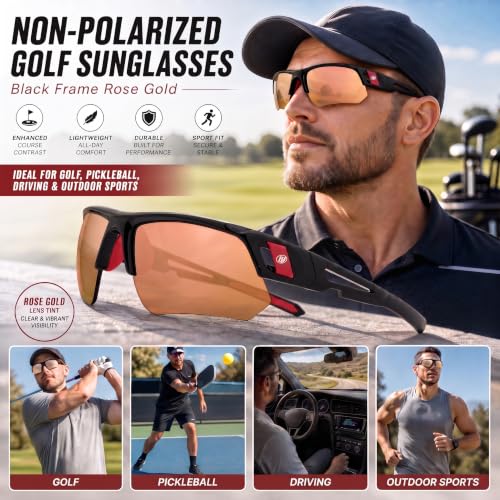 BLAITEJUS Rose Gold Golf Sunglasses