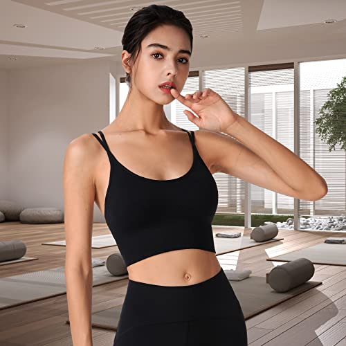 Image of Sports Bra, Workout Tops for Women, Medium Impact Strappy Padded Sports Bras for Women High Support