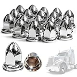 HAPANGODIR 20 Pcs 33mm Lug Nut Covers for Semi Trucks, 2-1/2' ABS Chrome Anti-Rust Lugnut Covers, Push-On Design for International Semi Truck Accessories