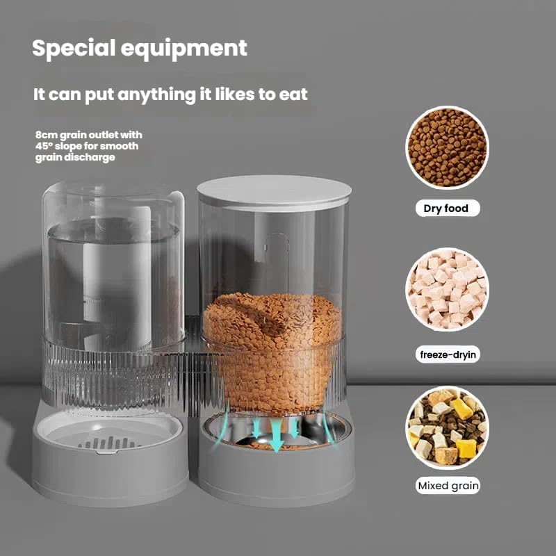 Gravity Cat Dog Feeder and Water Dispenser, 2 in 1 Automatic Cat Feeder with 360 Degree Rotatable, 2 Pack Large Capacity Self Feeding for Small Medium Dog Puppy Kitten - Image 5