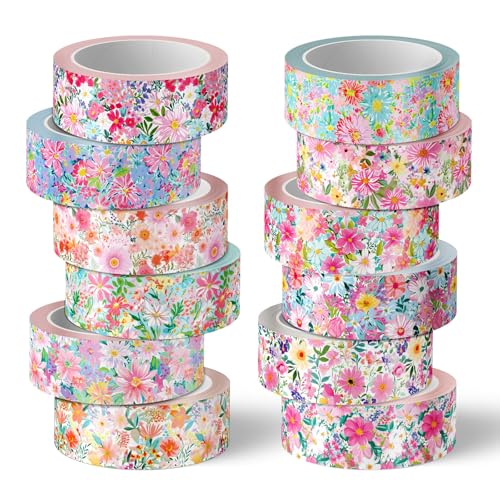 Cinta washi floral decorativa para personalizar tu diario y álbumes de recortes primaverales