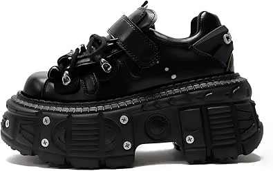 Women's Cyberpunk Platform Sneakers with Leather Upper