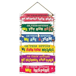 Indianara Set of 6 Motivational Office Quotes Wall Hanging MDF Decorative Wall Art for Living room | Bedroom | Home D?cor | Office | Gift Plaques (4620WH)