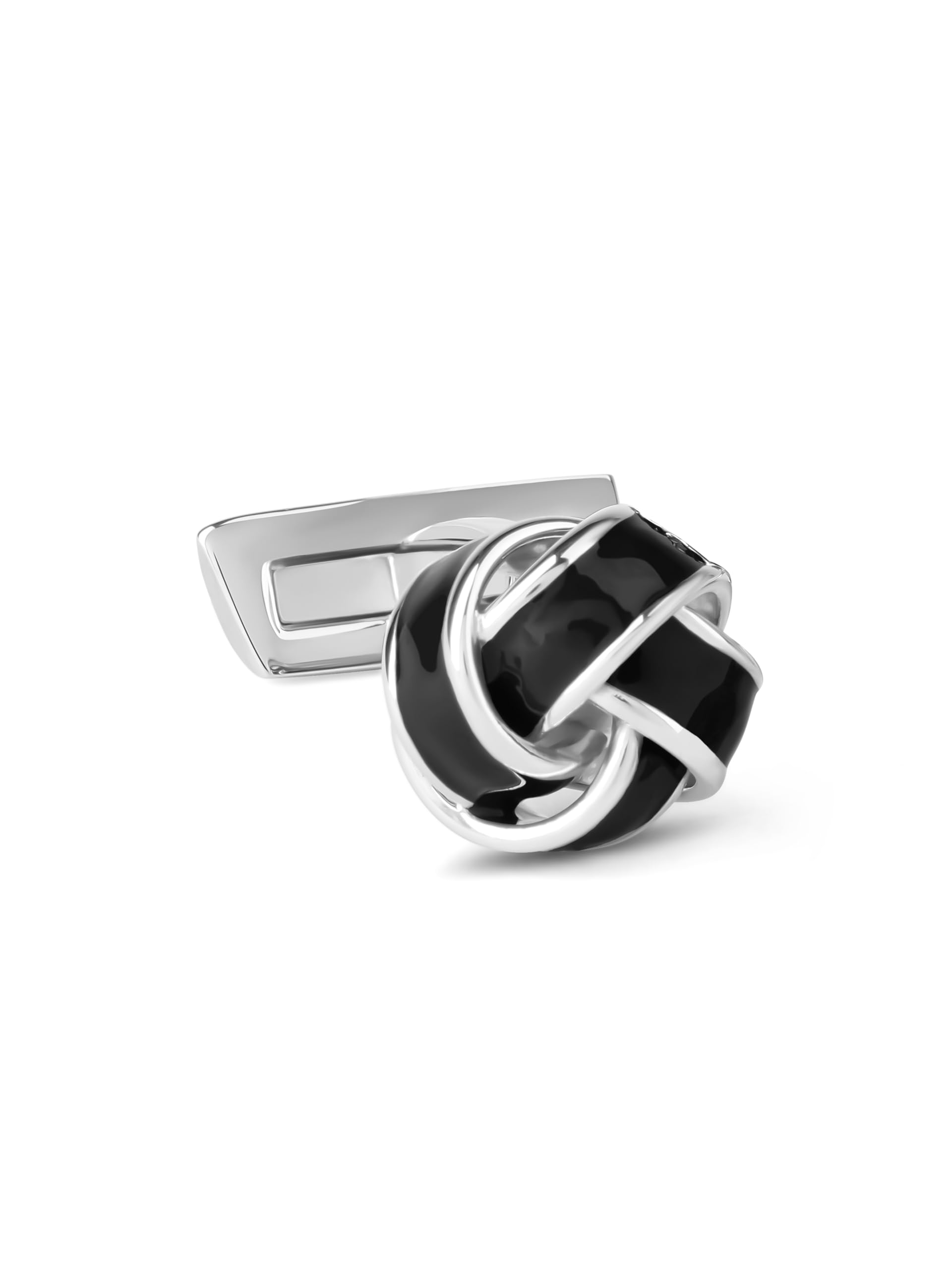 DAVIDOFF ESSENTIALS Cufflinks - Gemelos de plata redondos para hombre con forma entrelazada - gemelos para camisas de latón – accesorios de hombre para bodas y eventos