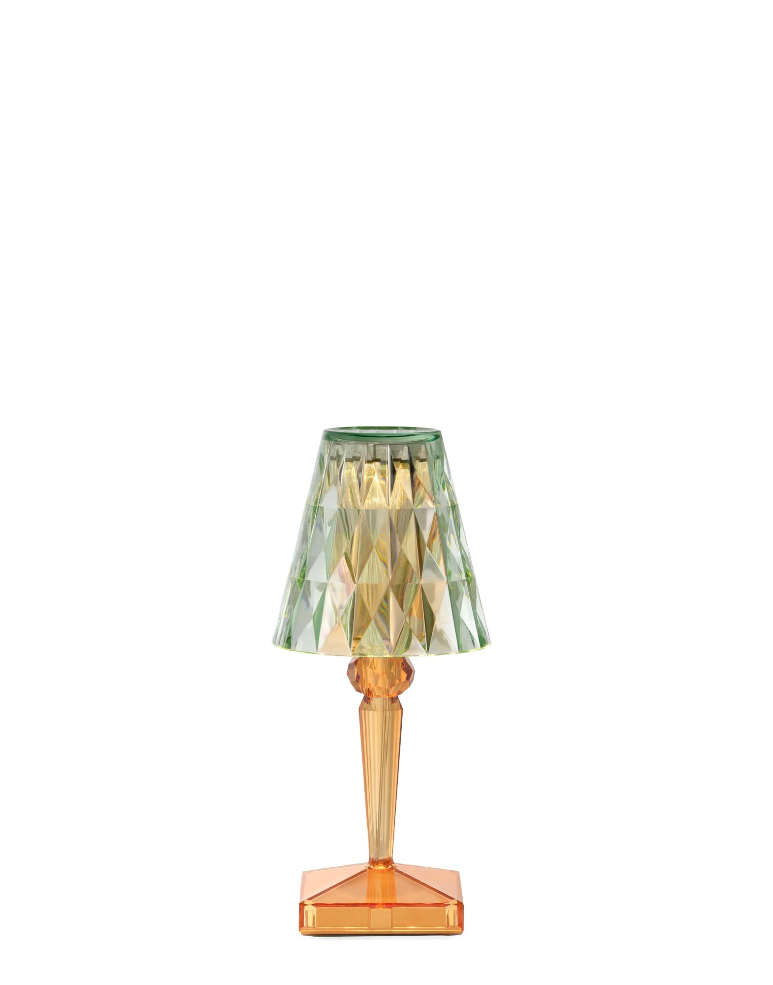 Kartell Battery, Lámpara de mesa con batería, H 30 cm, Menta/Naranja