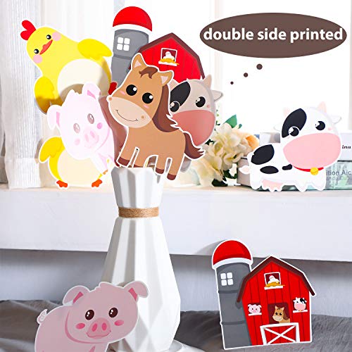 image for Blulu 28 Pieces Farm Animal Party Decorations Farm Animals Centerpiece