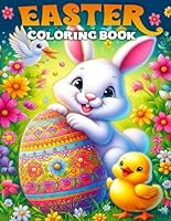 Easter Coloring Book: 50 Very Easy To Color With Easter Bunnies, Eggs, Baskets And More Springtime Images For Adults And Kids (easter basket stuffers) B0CV5V27MR Book Cover