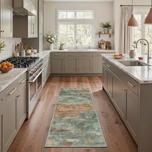 Image of BEIMO Area Rugs 8x10 for Living Room Bedroom, Modern Abstract Machine Washable Rug, Large Soft Low Pile Floor Carpet with Non Slip Backing for Dining Room,Sage