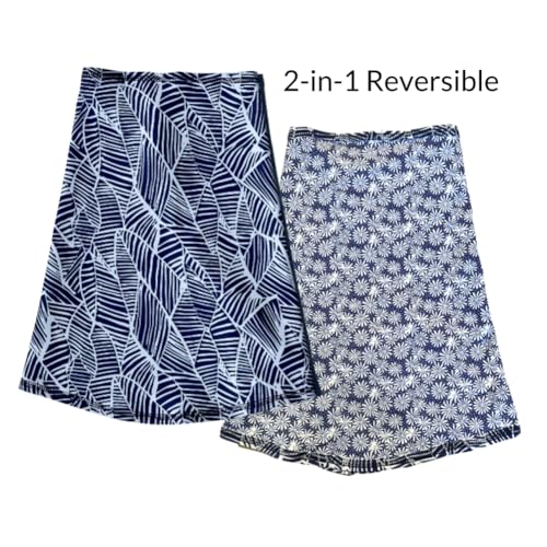 Image of BANDI UPF 50+ Reversible Sun Wrap - Lightweight UV Neck Gaiter for Women, Travel Scarf, Outdoor Protection, Made in USA - Reversible Dual Print, Coastal /Daisy Dots