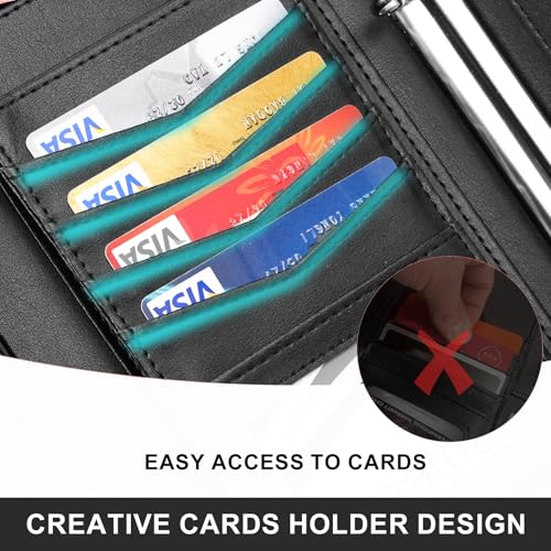 Image of Leathario Portfolio Binder, Includes 5 Folder Index Dividers, 13 Inch Tablets Organizer with Handle, Vegan Leather A4 Padfolio, Multi-Pocket Notepad Business Planner Professional Document
