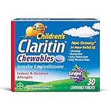 Children's Claritin 24 Hour Non-Drowsy Allergy Grape Chewable Tablet, 5mg, 30Ct