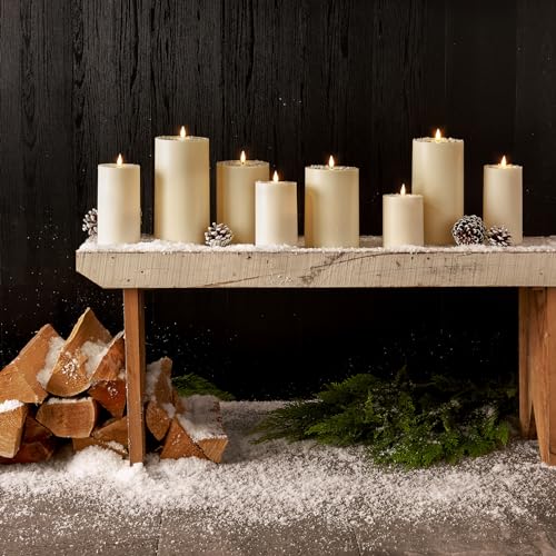 Image of LampLust Outdoor Flameless Candles Waterproof, 2 Pack, 4x6 & 4x8 Ivory Pillar Candles Set, LED Candles Flickering with Remote & Timer Included, Battery Operated, Outdoor Candles for Patio Decor