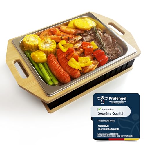 MsisieIve BBQ Warmhalteplatte Teelicht,Warmhalteplatte Grillgut Teelicht,Grill Warmhalteplatte,Fleischwarmhalter FüR Grillen,Hotty BBQ Warmhalteplatte Personalisiert