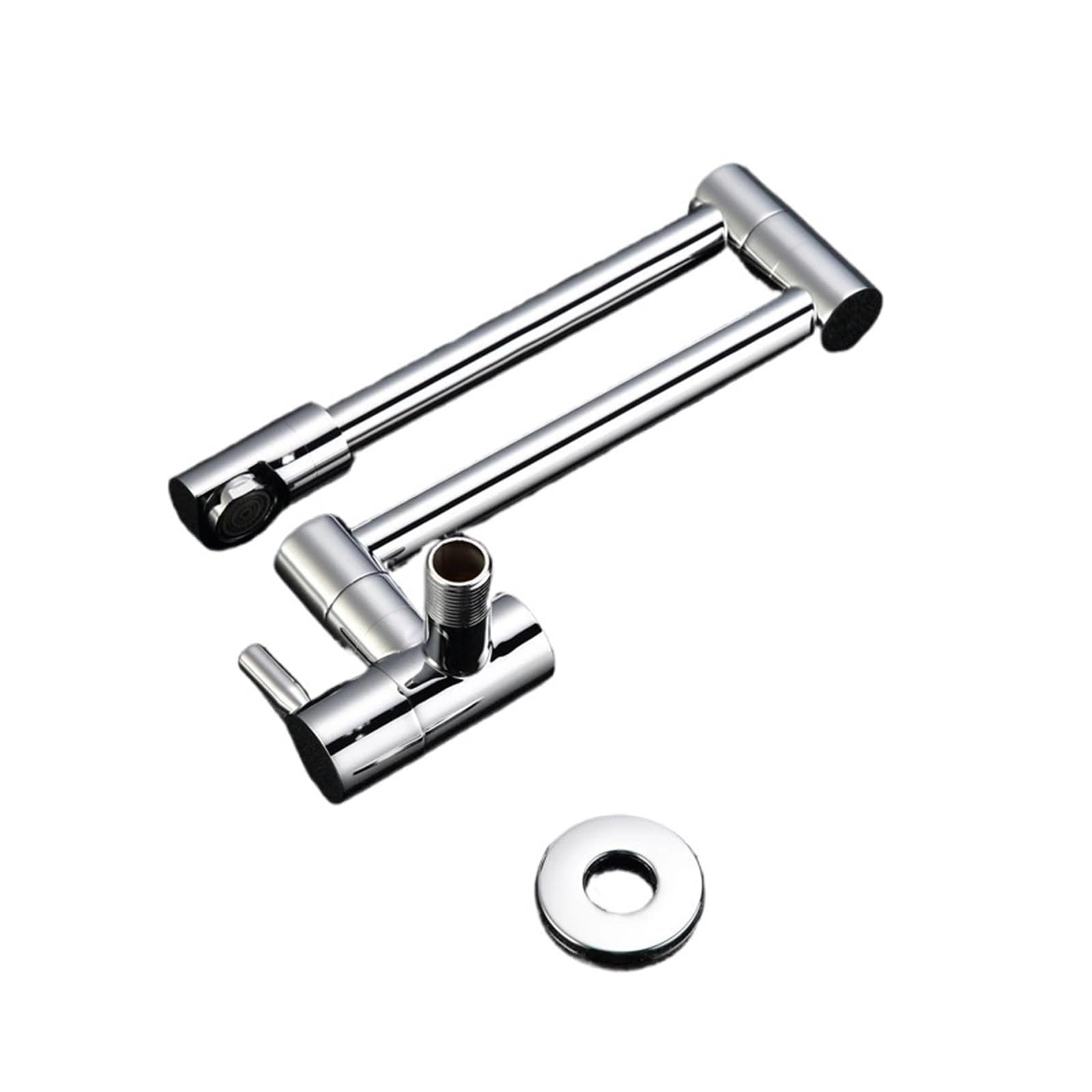 ZQFHSX Pot Filler Chrome Kitchen Sink Wall Tap Brass Mounted Faucet Single Cold Swinging Spout for Most Scenarios