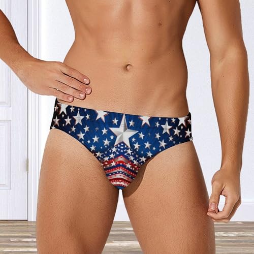 Independence Day U.S. Stars Men's Swim Briefs Sexy Bikini Swimsuit Beach Shorts Underwear Low Waist4