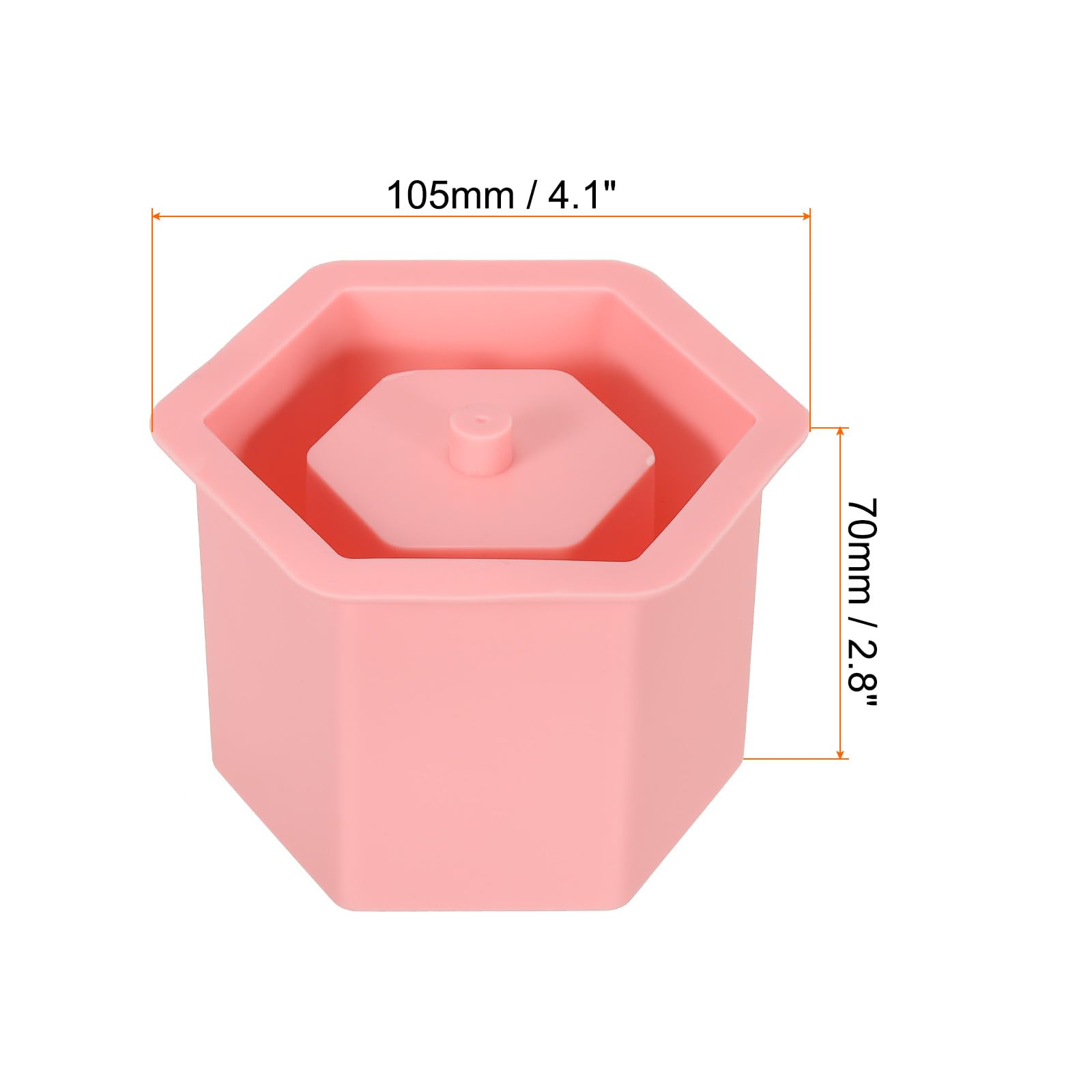 PATIKIL Silicone Planter Mold, Hexagon Flower Pot Mold DIY Succulent Mold Candle Holder Mold for Home Desktop Decor Pink - Image 2