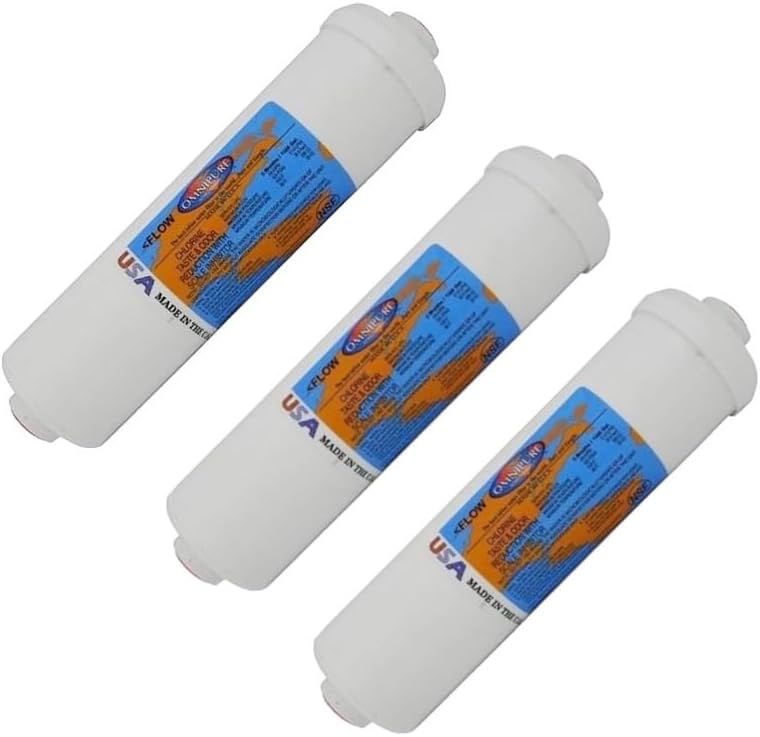 IPW Industries Inc-Omnipure - (K5533-JJ) - 10" x 2.5" T40 GAC Coconut Carbon Inline Filter 1/4" OD Quick Connect 3 Pack