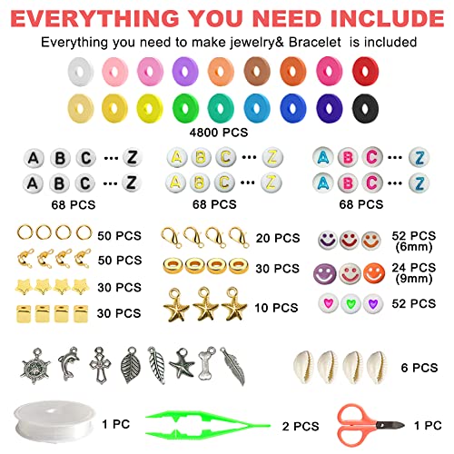 Fournine 5300 Pcs Clay Beads Friendship Bracelet Making Kit - Image 2