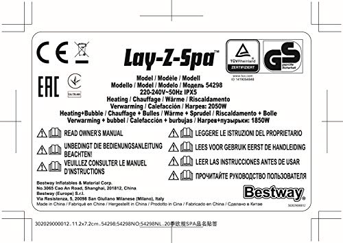 Bestway Lay-Z-Spa Whirlpool Miami AirJet aufblasbarer, rund, 180 x 66 cm, 2-4 Personen, schwarz - 24